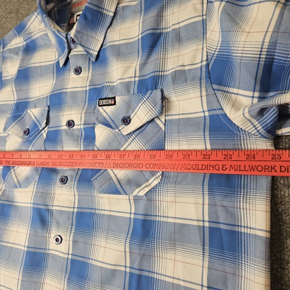 Dixxon X Roadster Shop Mens Flannel Shirt  Size XL Patriotic USA Blue Plaid - Picture 4 of 6